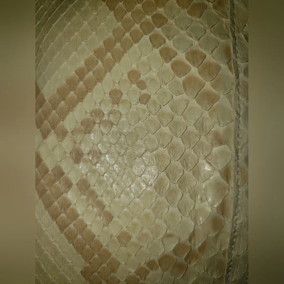 Ralph Lauren Black label natural tan cream 100% python snakeskin skirt 10 - Picture 2 of 13